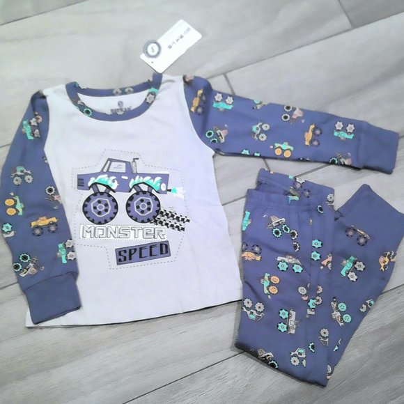 Boys Tractor Truck Long Sleeeve Pajama set - Picture 1 of 2